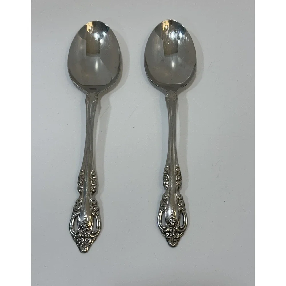 Oneida Community Brahms Stainless Steel Serving Set Spoons 9 PIECES READ